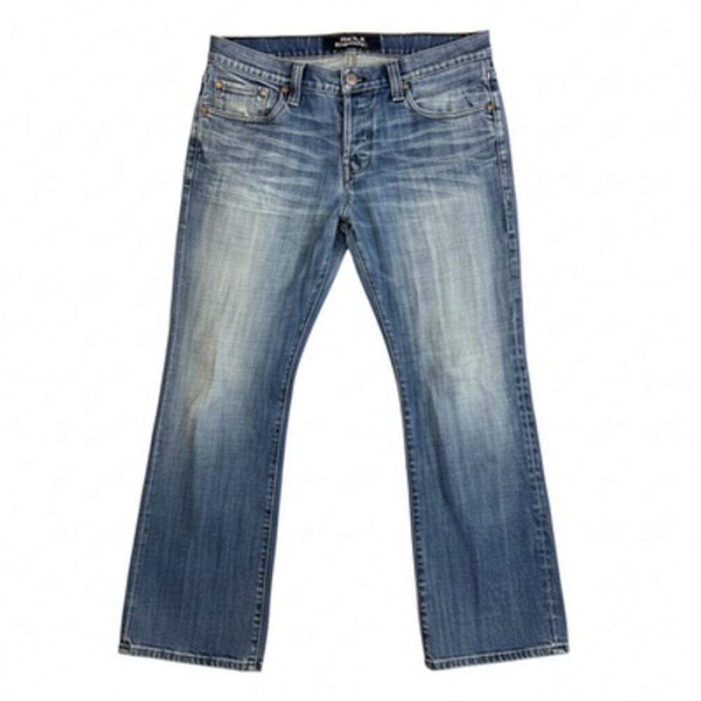 Rock Republic Jeans Men Size 36 Blue Relaxed Fit Frayed Hem 100 Cotton